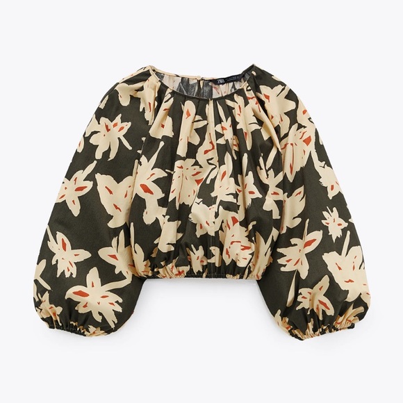 Zara Tops Zara Floral Printed Crop Top Poshmark